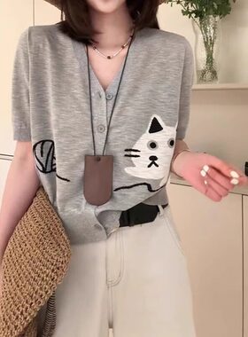品牌折扣正品女装断码清仓特价不能退换黑色竹节棉印花短袖T恤