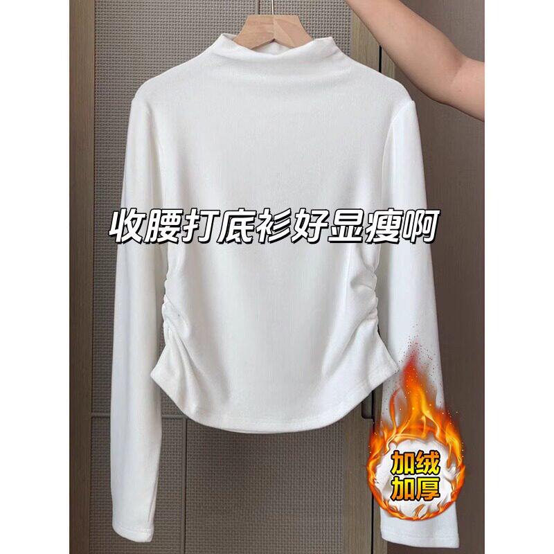 品牌折扣正品女装断码清仓特价不能退换白色半高领加绒打