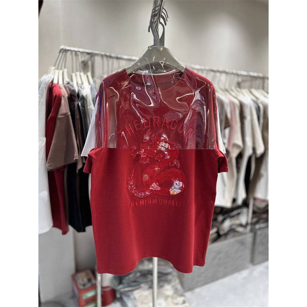 品牌折扣正品女装断码清仓特价不能退换加厚磨毛红色短袖T恤女秋