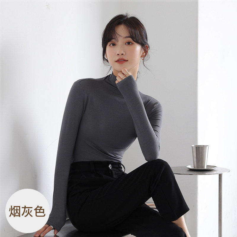 品牌折扣正品女装断码清仓特价不能退换黑色半高领打底衫女秋冬季