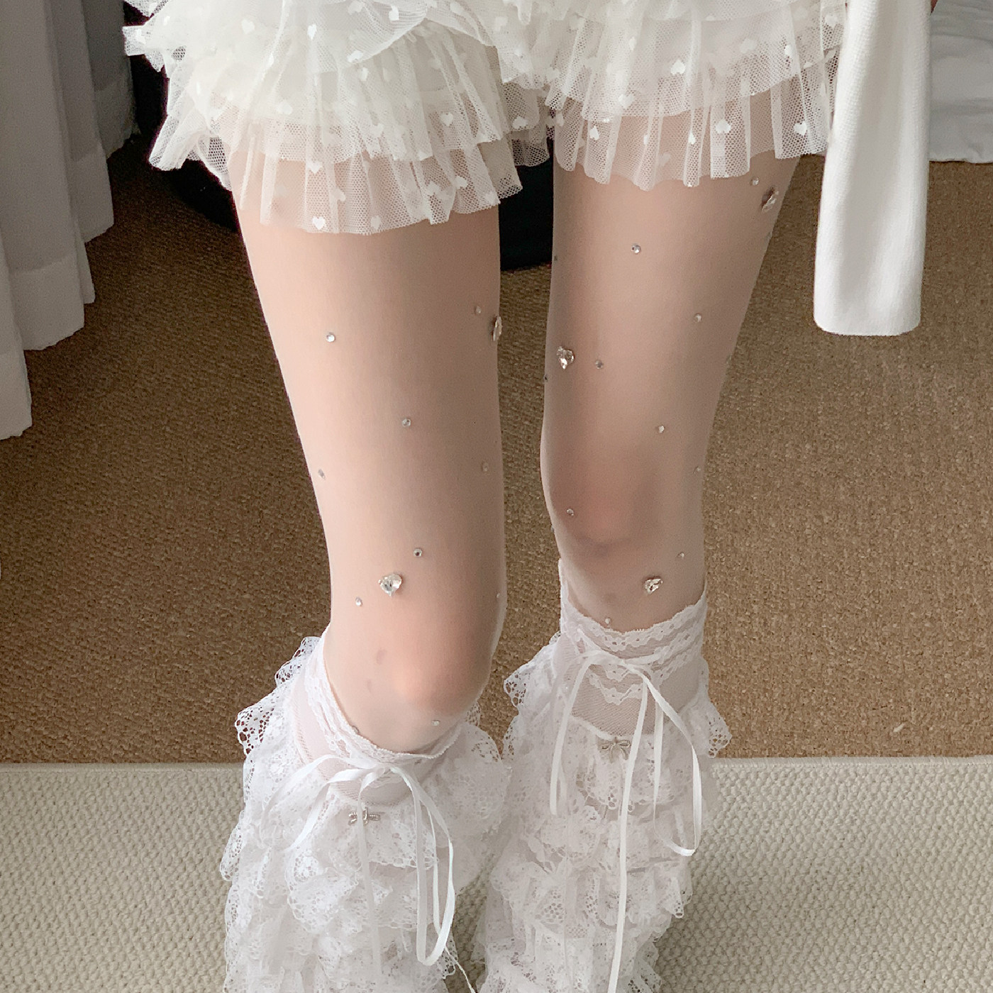 夜间教习室白色丝袜夏季薄款爱心闪钻美肤袜lolita蕾丝蛋糕裙袜套,女士内衣/男士内衣/家居服,连裤袜/打底袜,淘宝优惠券,粉丝福利购,淘宝优惠卷