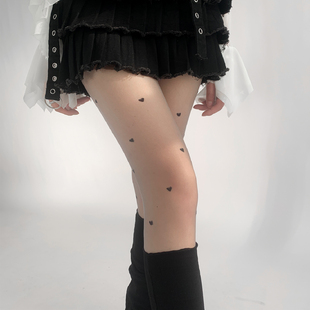 夜间教习室爱心丝袜薄款 袜子女0d超薄防勾丝灰丝 透肤美腿灰色连裤