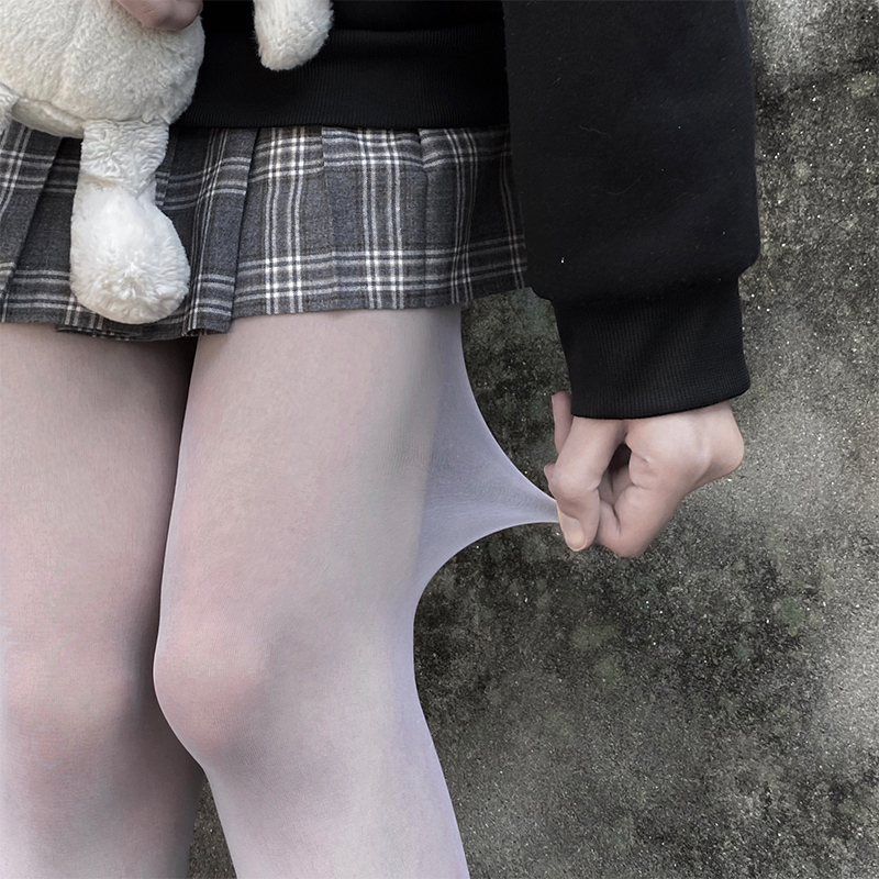 夜间教习室白色丝袜女春夏薄款jk打底防勾丝lolita日系白丝洛丽塔