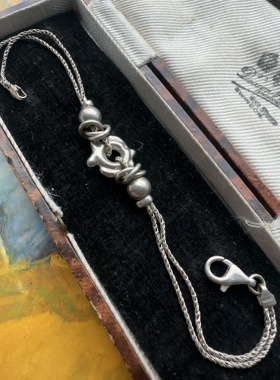 伦敦买回，意大利阿雷佐工坊纯银手链双层麻花链长约19cm重8.3克