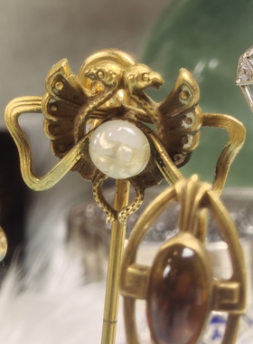 古董帽针维多利亚时期爱德华时期装饰艺术时期直播展示拍前问细节