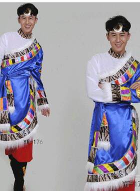 正品依知花服2019新款藏族蹈演出装男少数民族人藏成袍舞舞台服包