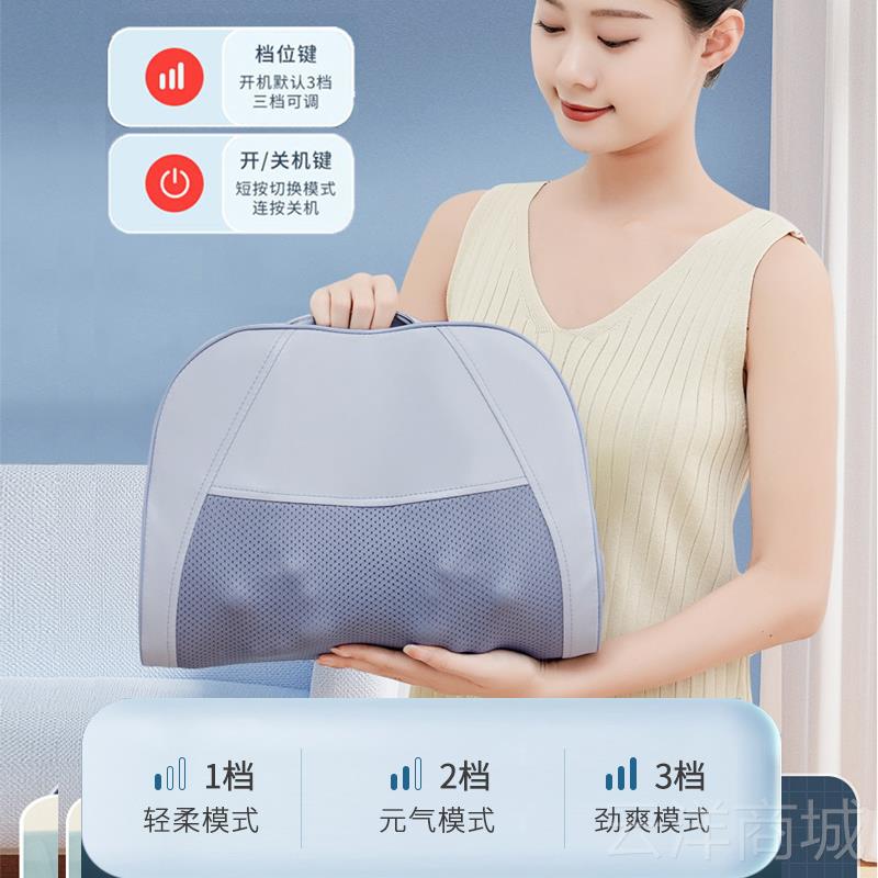 正品按摩劲枕颈椎按摩器加背部腰部肩膀腰椎椎电动多功仪能全身热