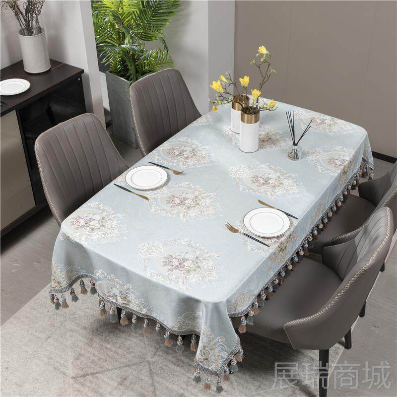 高档欧式奢华用长方桌形正方形布艺椭圆客厅茶家几台布餐形桌布圆