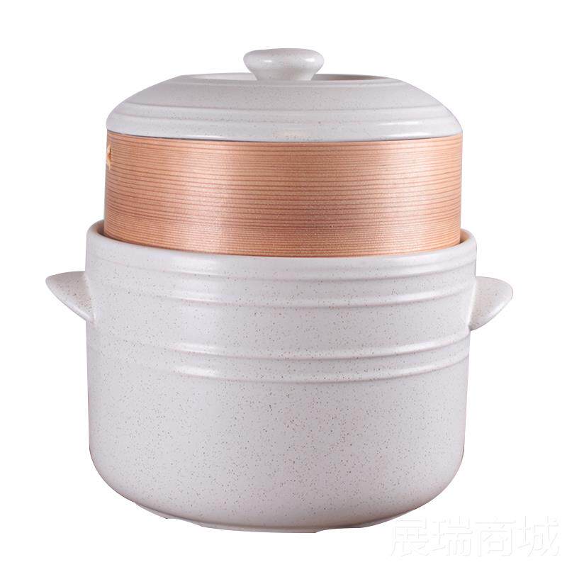 高档2升锂辉石耐高温桶型石锅 容大量糖水7铺子陶瓷熬.煮煲汤砂锅