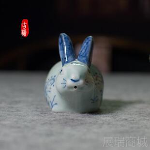 高档景德镇瓷砚陶滴房四宝创意手文绘滴水壶书滴仿古磨墨砚台加水