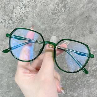高档多边眼形目覆防辐射镜架防蓝光护近视眼镜韩版眼镜框男女韩古