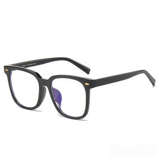 高档大框韩眼红镜女ins网防辐射大脸显瘦版潮灰白色眼镜框复古平