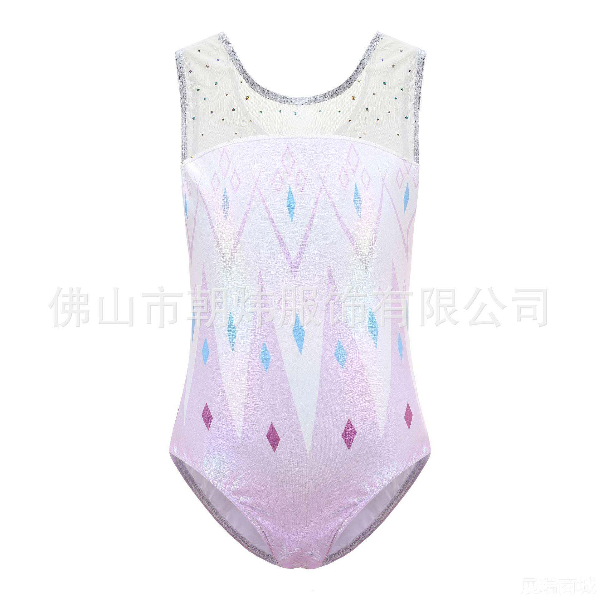 高档儿童裤体操服舞服套装加钻蹈体操服儿童舞花蹈服短头表演服紧