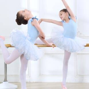 高档儿童舞蹈服练功服女芭蕾舞裙夏童季短袖女孩跳舞考衣中舞艺国