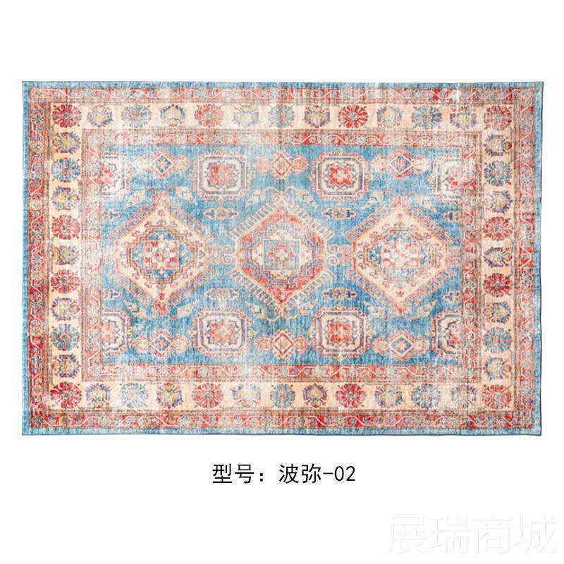 高档视无觉味无胶甲品醛原装无忧客头厅地毯覆古美式卧室红色床毯