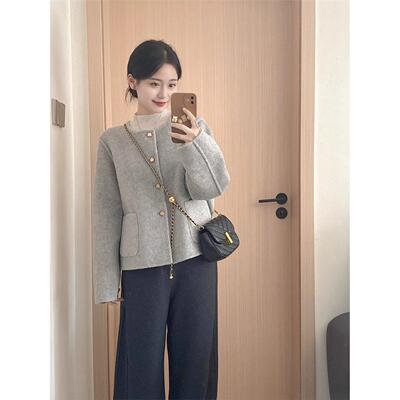 高级感超好看紫色短款毛