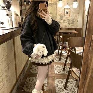 甜美风套装花苞夹棉外套女秋冬季毛领小个子皮毛一体保暖夹克上衣