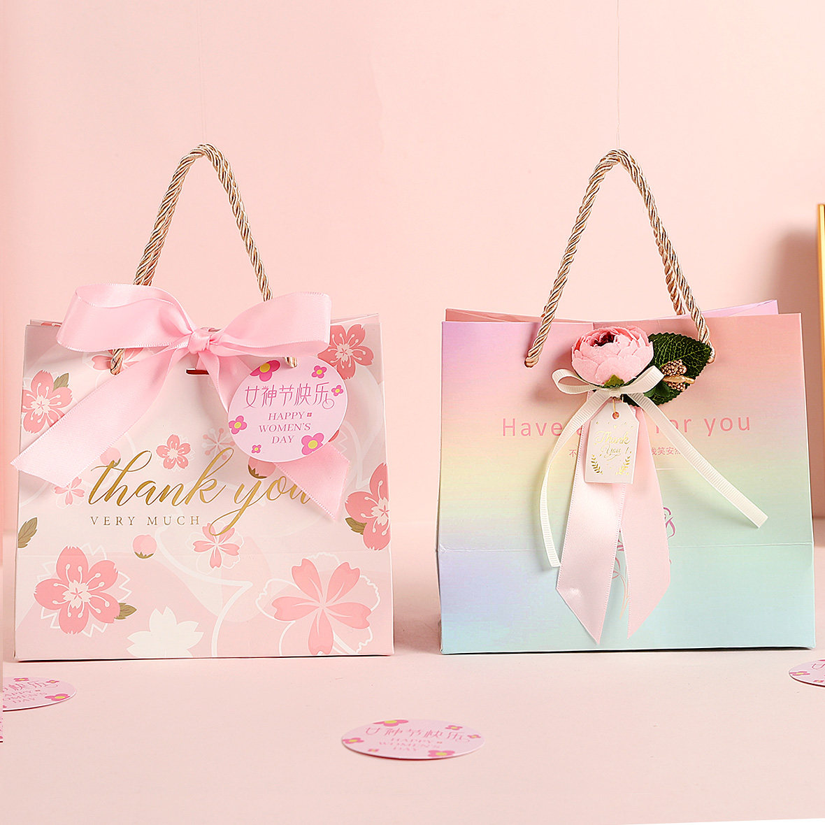 38节手提袋礼品袋纸袋子伴手礼生日礼袋包装袋公司送礼礼物袋空盒