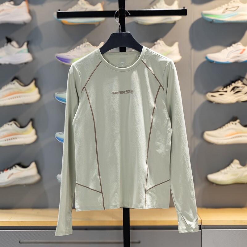 李宁长袖T恤女子2026春季新款户外运动休闲舒适圆领上衣ATLW052