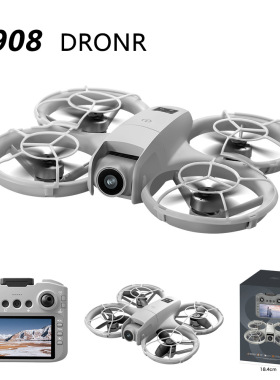 跨境新款V908无人机遥控带屏显示光流定位电动镜头航拍飞行器玩具