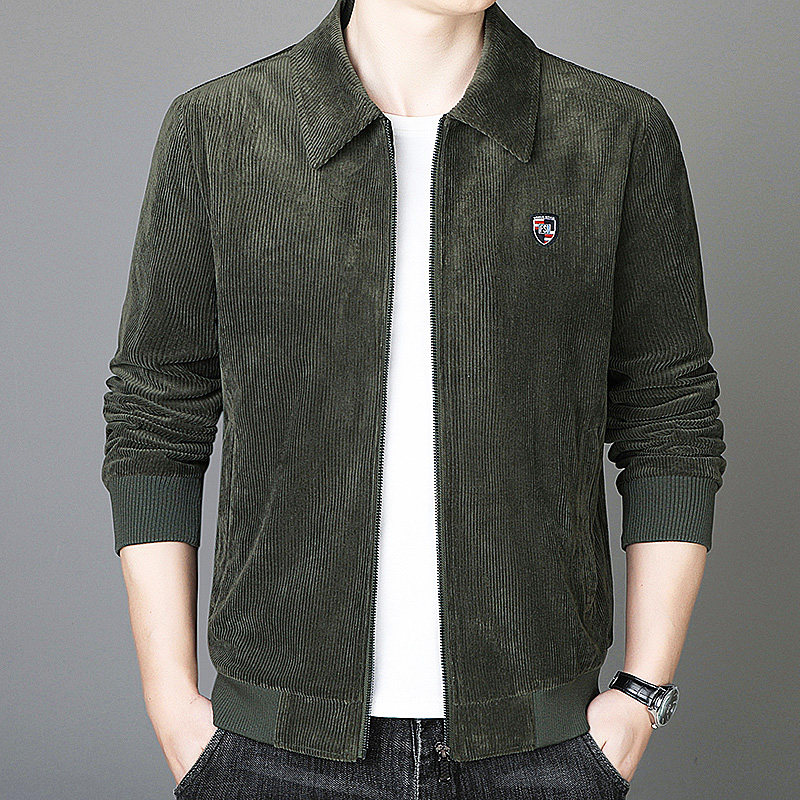 男士灯芯绒夹克2026新款翻领茄克衫春秋冬季轻奢高端商务休闲外套