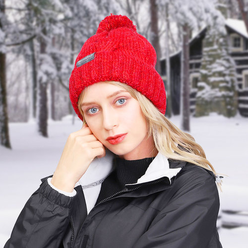 毛线帽子女冬毛绒显脸小加绒加厚保暖大头围2021年爆款百搭针织帽 - 封面