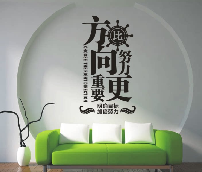 公司企业办公室学校教室创意文化激励墙贴纸画方向比努力更重要