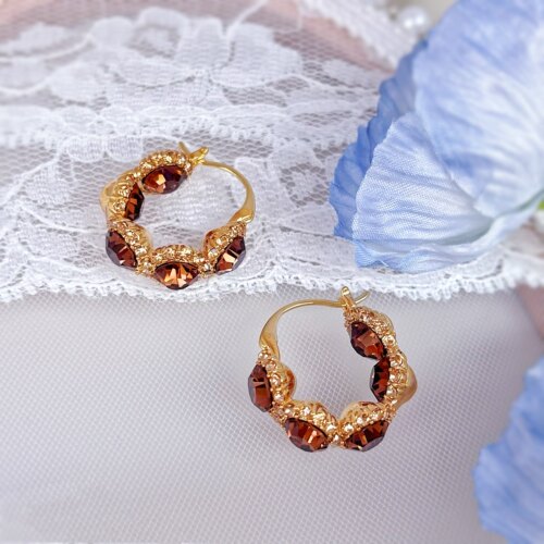 法式复古气质港风精致锆石圆圈耳扣小众设计轻奢高级感时尚耳环女