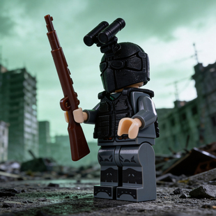 军事积木人仔德兵人偶使命召唤士兵暗夜海豹头盔武器拼装儿童玩具