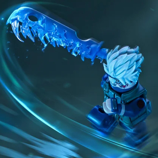 国产拼插火影第三方忍者卡卡西积木人仔忍者大战雷遁斩首大刀玩具