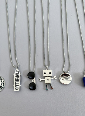 合金不锈钢盒子链男女生个性项链