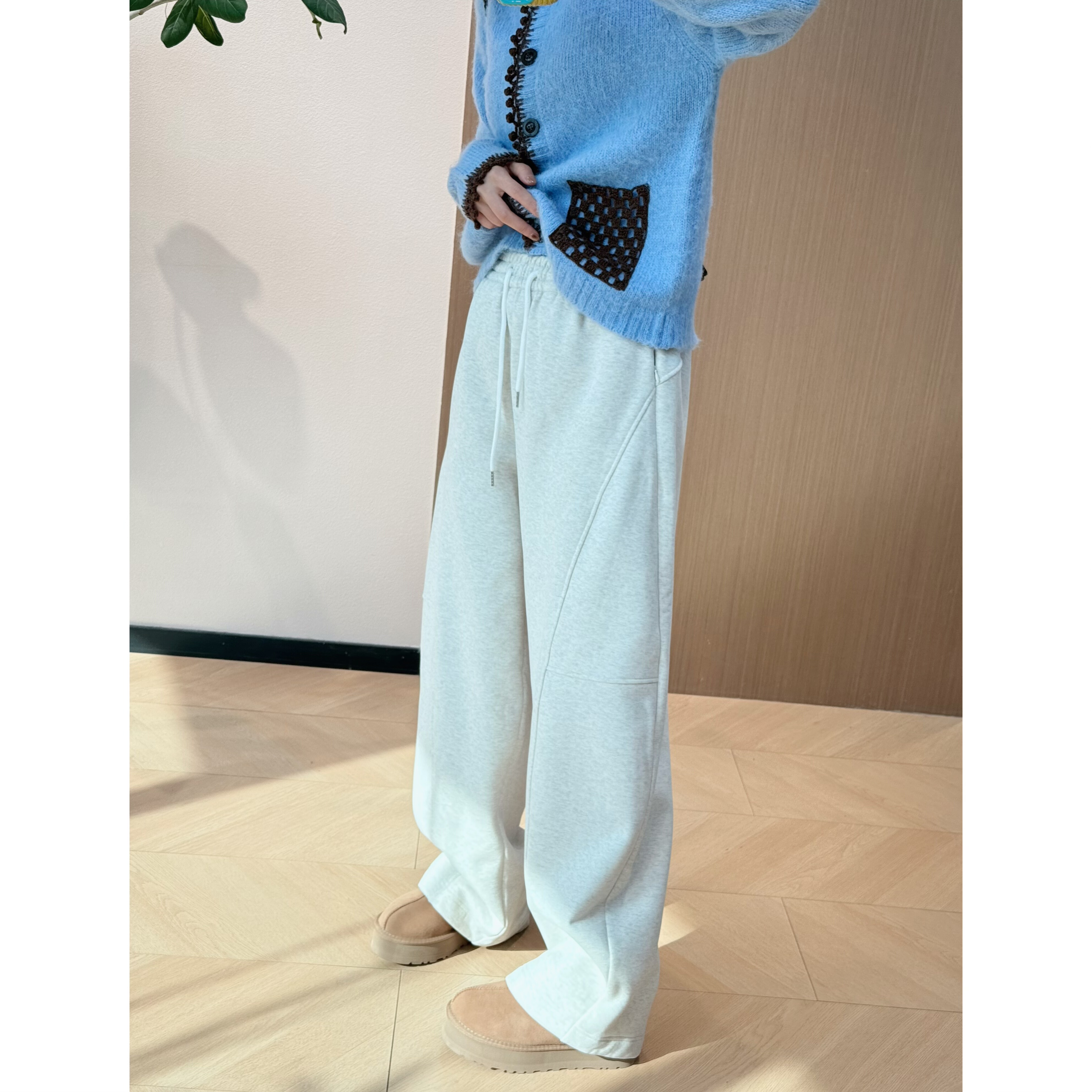 怒推！！ 一条过冬！ann 立体裁剪抽绳卫裤 加绒