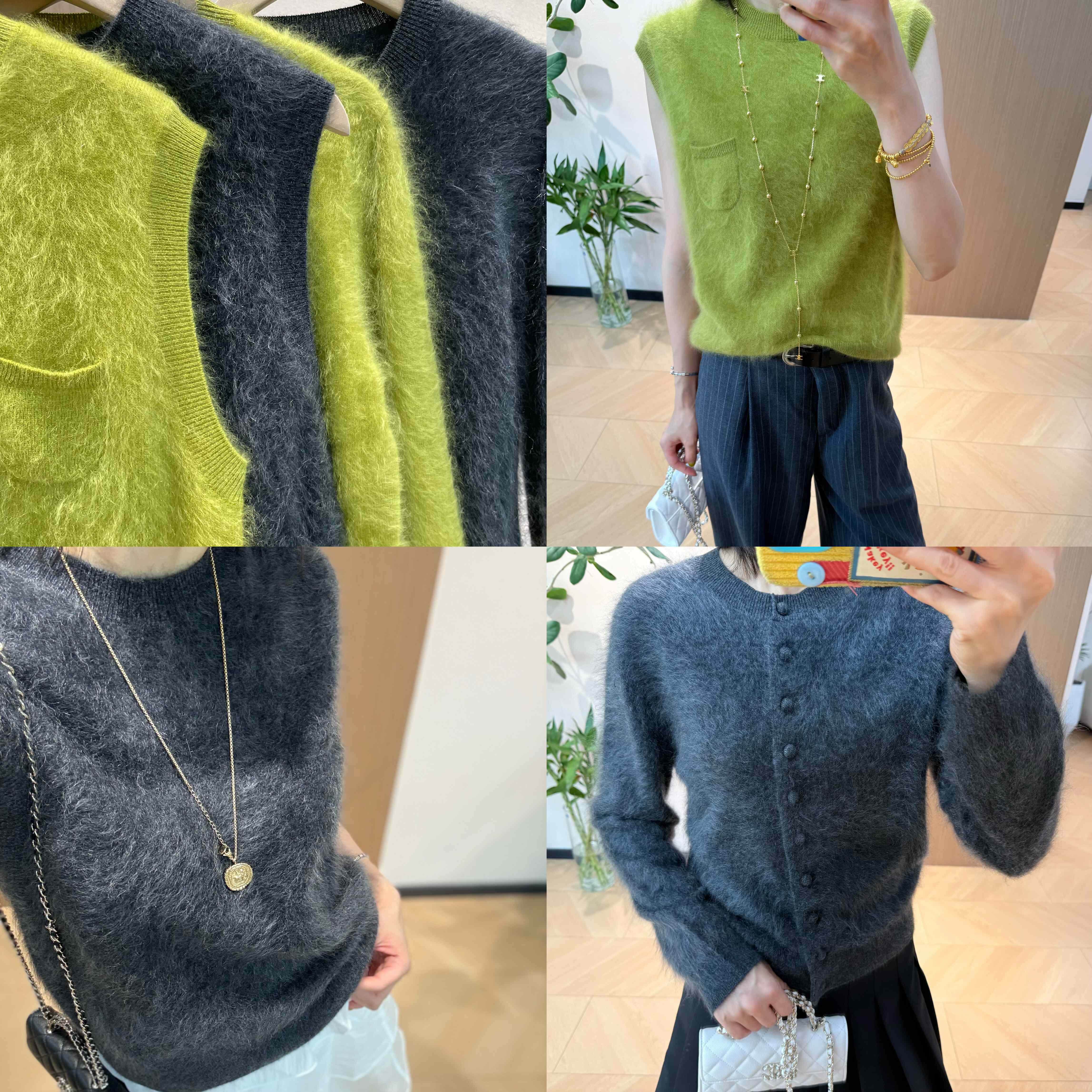 显白又洋气！怒推！纯zp！！eds羊绒拉绒系列开衫+背心