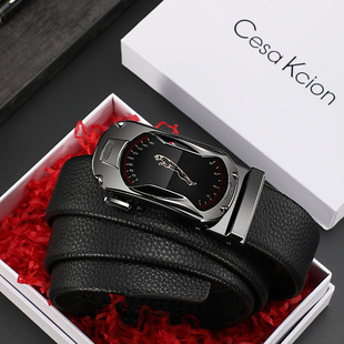 CesaKcion腰带男士跑车款个性百搭真皮皮带韩版百搭休闲潮裤带