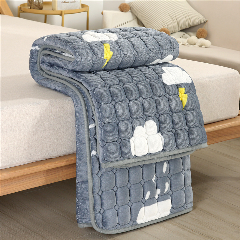 加厚双人防滑毛绒床单