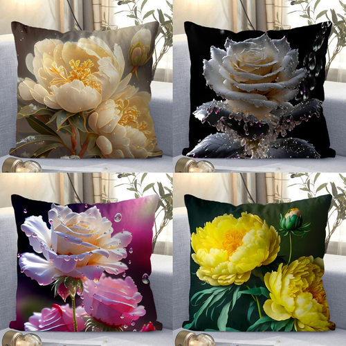 玫瑰花抱枕家居高档车用靠垫客厅沙发枕头情侣生日礼物定制枕头