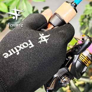 日本FOXFIRE氯丁胶防风保暖热反射耐磨三指溪流路亚飞钓防滑手套