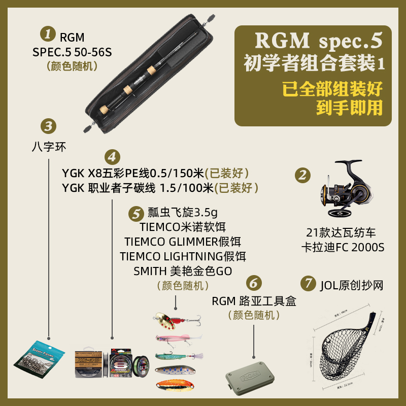 SPEC5套装日本RGM钓鱼多节超软调碳素路亚枪柄竿ul直柄马口溪流-封面