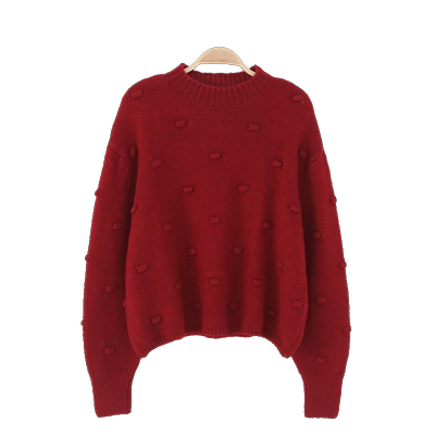 慵懒短款秋冬立体外穿套头毛衣