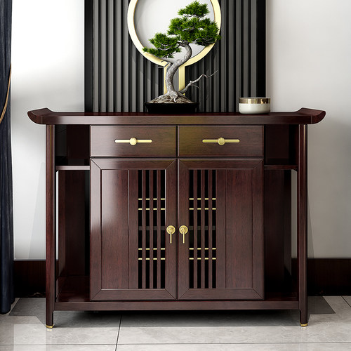 新中式金丝檀木大储物玄关桌供桌