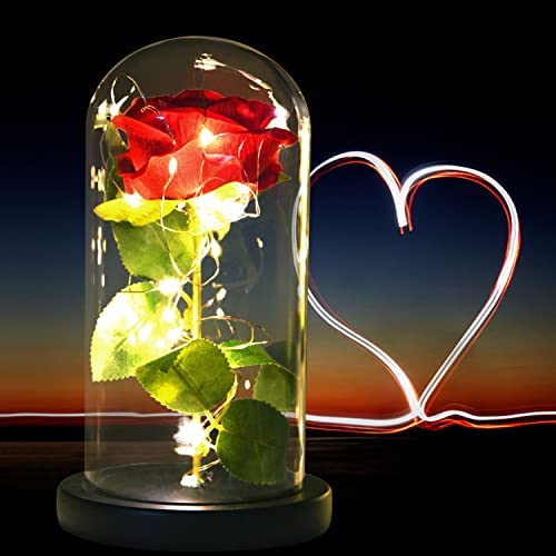 glass rose red rose black rose  best gift for mom red rose w