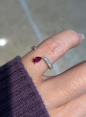 纯银独特感水滴流苏尾戒戒指