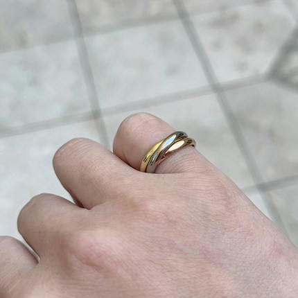 高版本三环戒指尾戒小指女情侣对戒友谊三合一装腔启示录同款卡