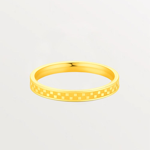 轻奢小众棋盘格情侣戒指尾戒