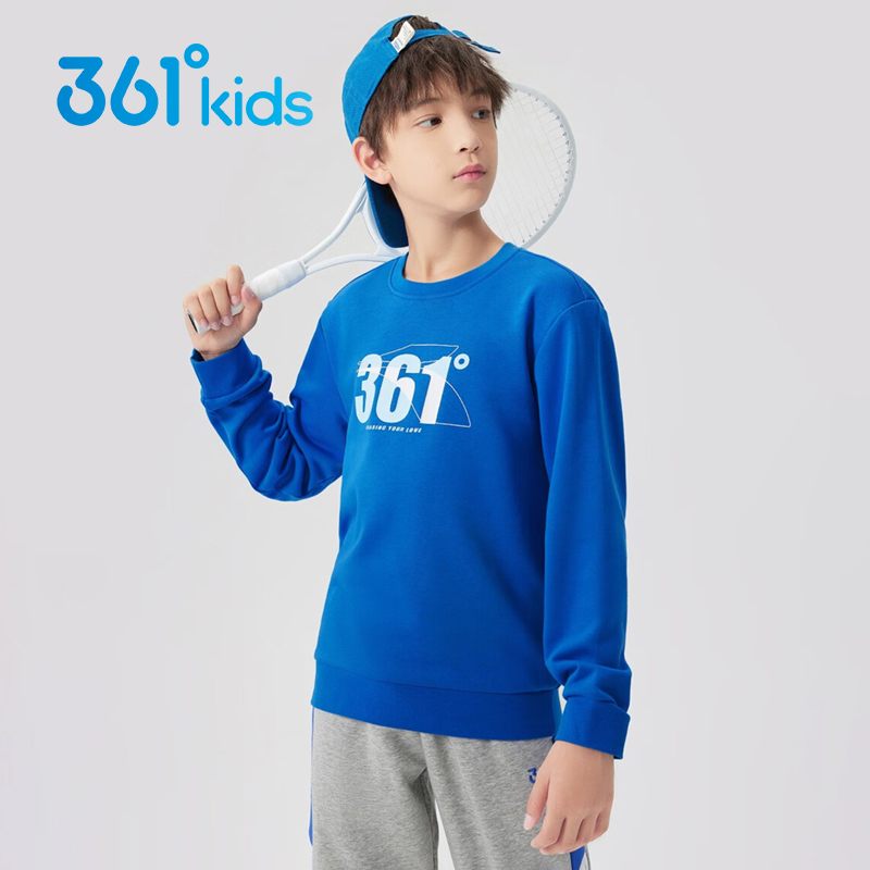 361度男童针织卫衣小学生长袖T恤