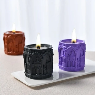 文艺复兴香熏蜡烛石膏杯精美浮雕生日礼物高级摆件伴手礼香薰杯