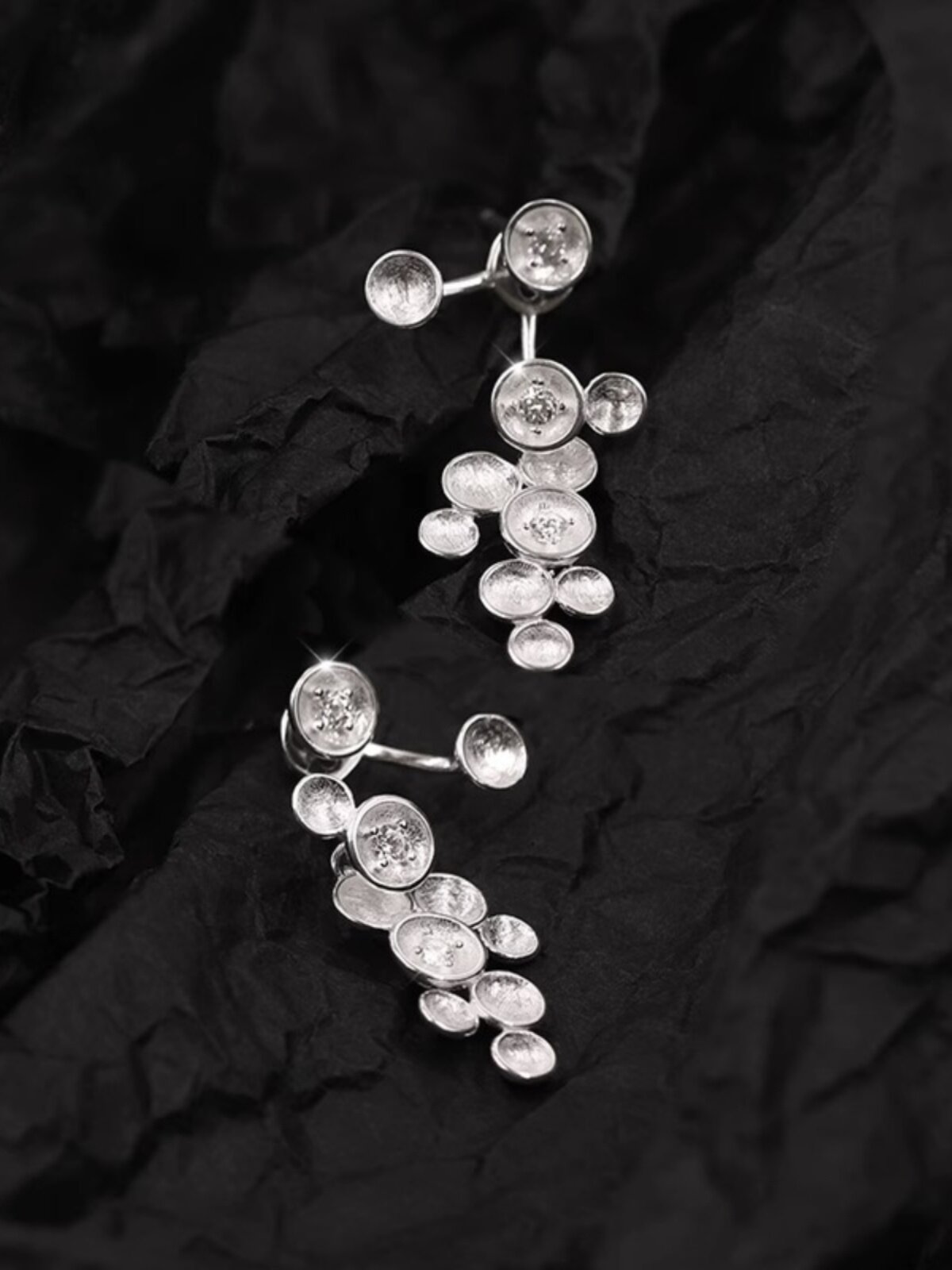 WANSU FANXING S  별이 빛나는 하늘 귀걸이 유행 귀걸이 라이트 럭셔리 틈새 디자인 여성 모델