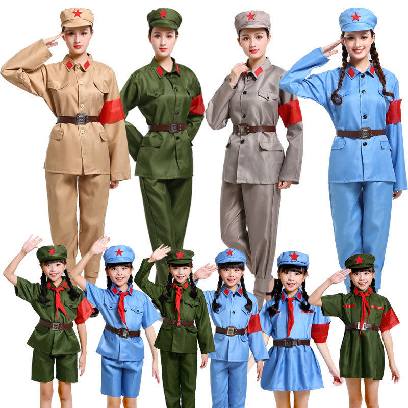 红军演出服小孩服演出服全套长征服装话剧朗诵红四军抗战怀旧服饰