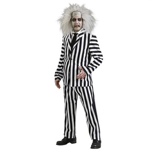 阴间大法师甲壳虫汁beetlejuice2成人黑白纹角色扮演服舞会聚会