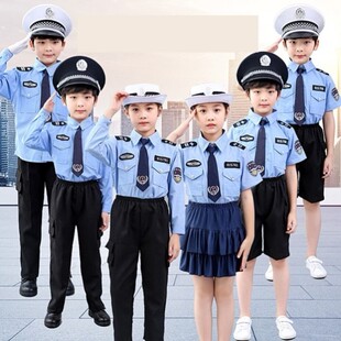 六一儿童职业扮演服装过家家小警察演出服男孩宝宝套装孩子女童